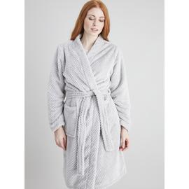 Grey Waffle Texture Dressing Gown