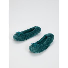 Teal Scallop Ballerina Slippers
