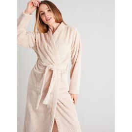 Oatmeal Waffle Texture Longer Length Dressing Gown