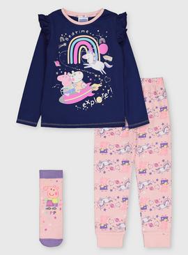 Peppa Pig Space Pyjamas & Slipper Socks