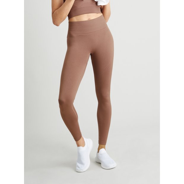 Buy Active Dark Brown Seamless Coord Leggings - S | Leggings | Tu