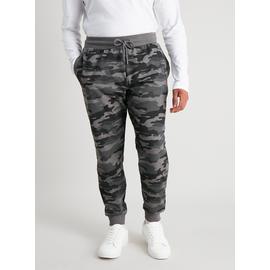 Grey Camouflage Print Joggers