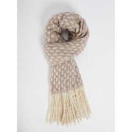 Pink & Cream Waffle Knit Scarf - One Size