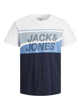 JACK & JONES Junior Blue Colour Block T-Shirt
