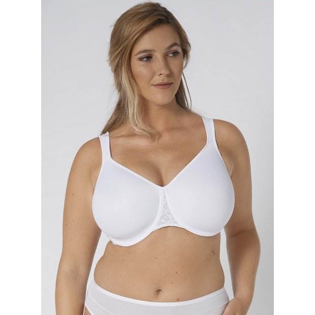 Stylish Bra with Minimizing Effect for Big Busts Bra Size 34D - Colors White