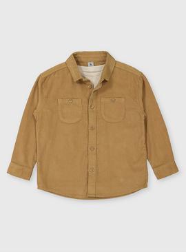 Tan Corduroy Shirt & Short Sleeve T-Shirt