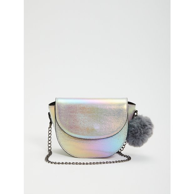 Buy Metallic Silver Bag With Pom Pom One Size Accessories Tu