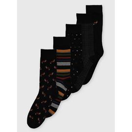 Fox & Mixed Print Stay Fresh Ankle Socks 5 Pack