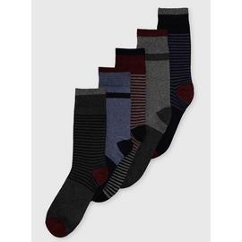 Colour Block Stripe Stay Fresh Socks 5 Pack