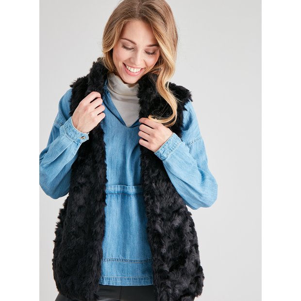 Faux fur gilet sainsburys hot sale