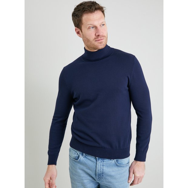 Navy blue roll hot sale neck jumper