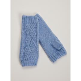 Blue Knitted Mittens - One Size