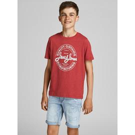 JACK & JONES Junior Red Slogan T-Shirt