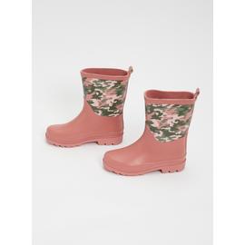Pink Camouflage Print Wellies