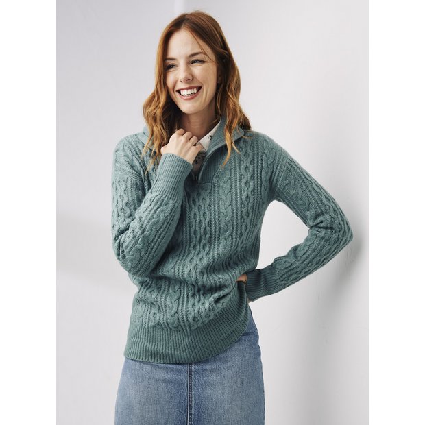 Buy FATFACE Green Heather Half Neck Jumper 10 Jumpers Tu