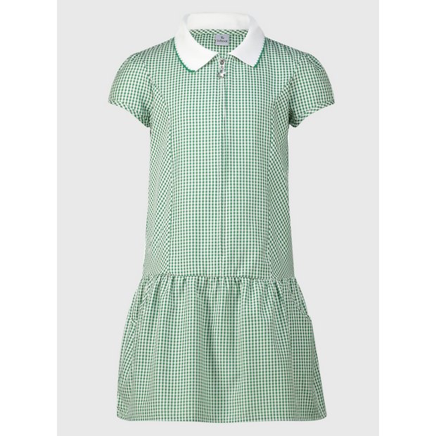 Green checked cheap school dress