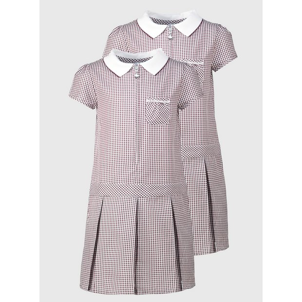 Burgundy gingham school clearance dress