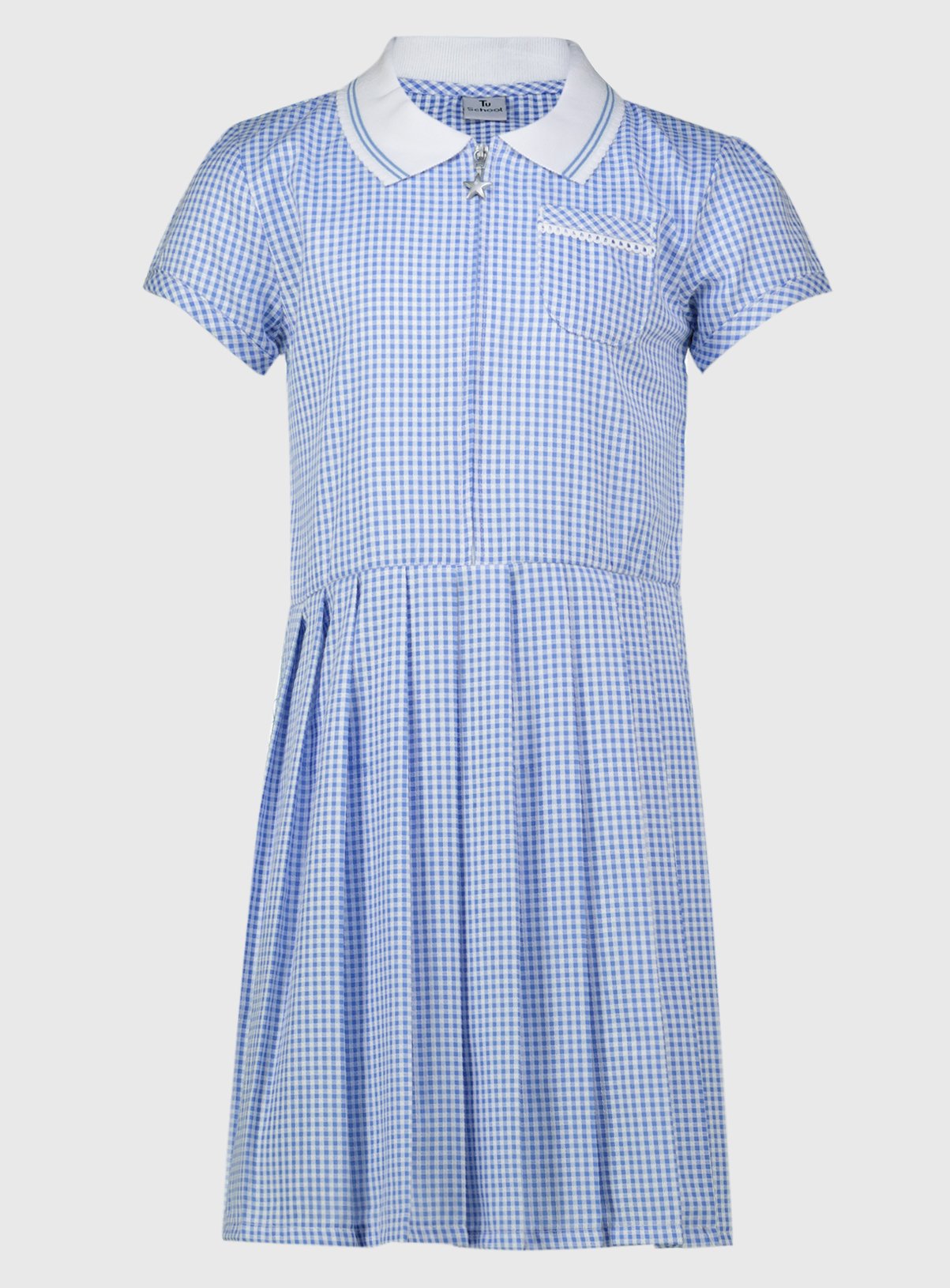 girls navy gingham school dress