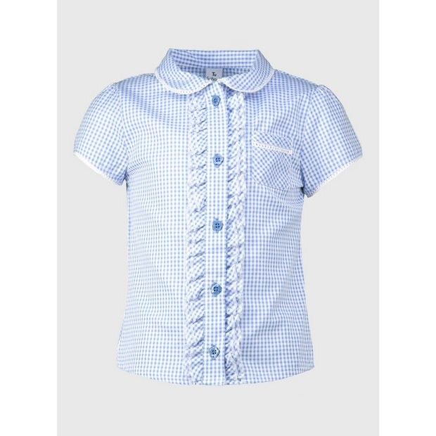 ladies blue gingham blouse