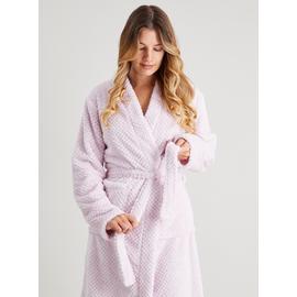 Lilac Textured Fleece Dressing Gown - XXL