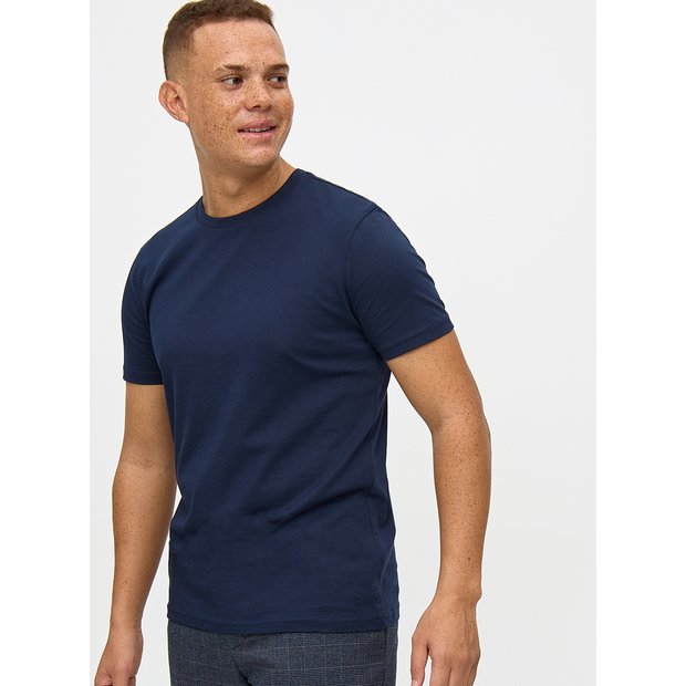 Round neck shop blue t shirt