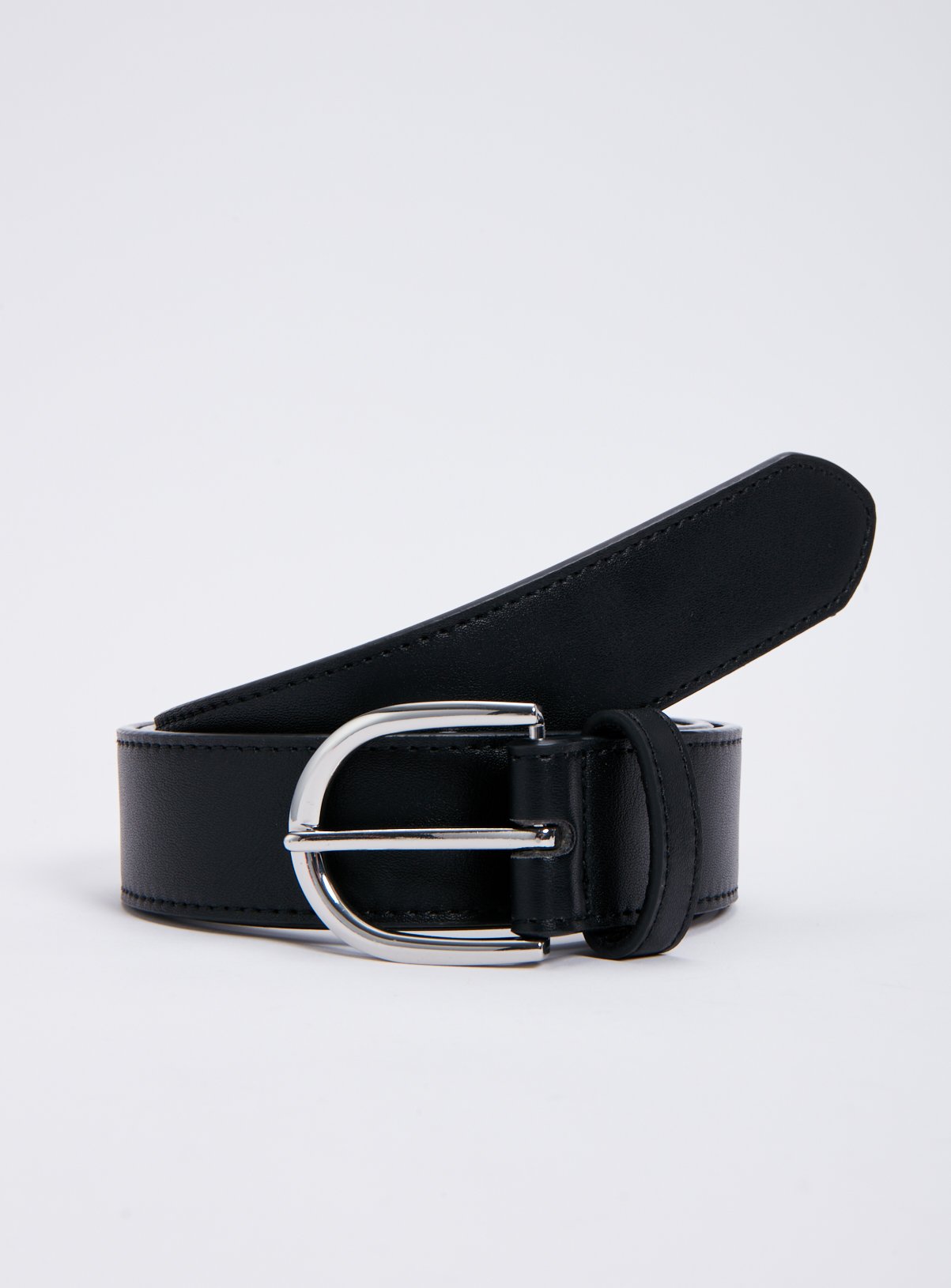 Black Faux Leather Belt