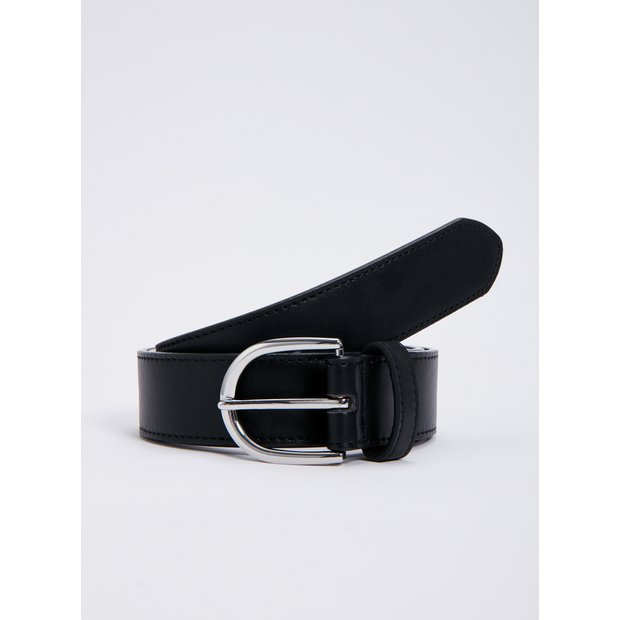 Buy Black Faux Leather Belt M | Belts | Argos