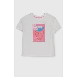 White Strawberry Print T-Shirt