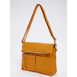 Ochre Washed Faux Leather Cross Body Bag - One Size