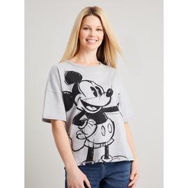 Disney Mickey Mouse Grey Boxy T-Shirt