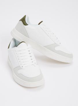 White Faux Leather Trainers