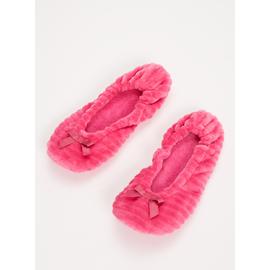 Pink Bow Ballerina Slippers