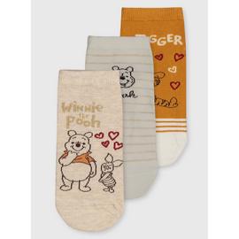 Disney Winnie The Pooh Trainer Socks 3 Pack - 4-8
