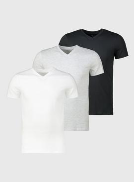 Black, Grey & White T-Shirt 3 Pack