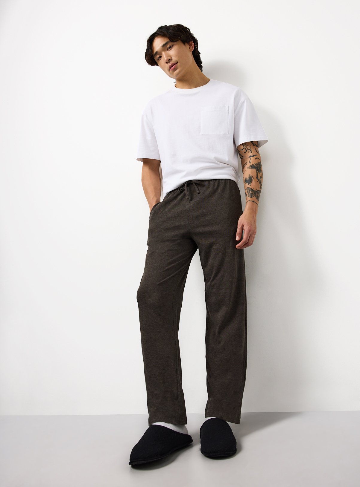 Black & Charcoal Jersey Pyjama Bottoms 2 Pack 