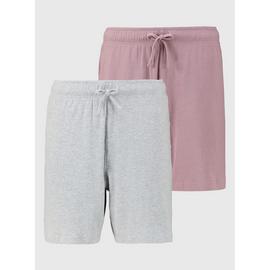 Grey & Washed Plum Waffle Pyjama Shorts 2 Pack