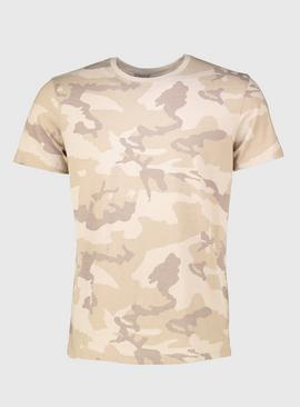 Stone Camouflage Crew Neck T-Shirt