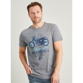 Grey Motorcycle Regular Fit T-Shirt
