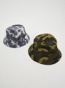 Camo & Tie Dye Bucket Hat 2 Pack