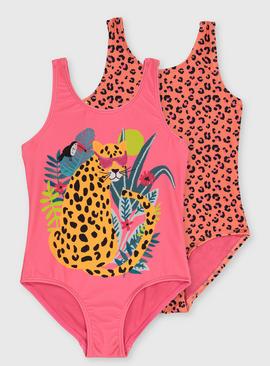 Pink Leopard Swimsuits 2 Pack