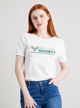 White Sporty Society T-Shirt