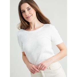 White Dot Cluster Knitted Top