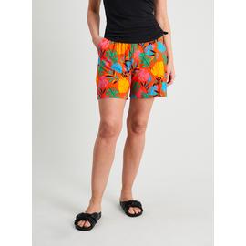 Bright Palm Print Jersey Shorts