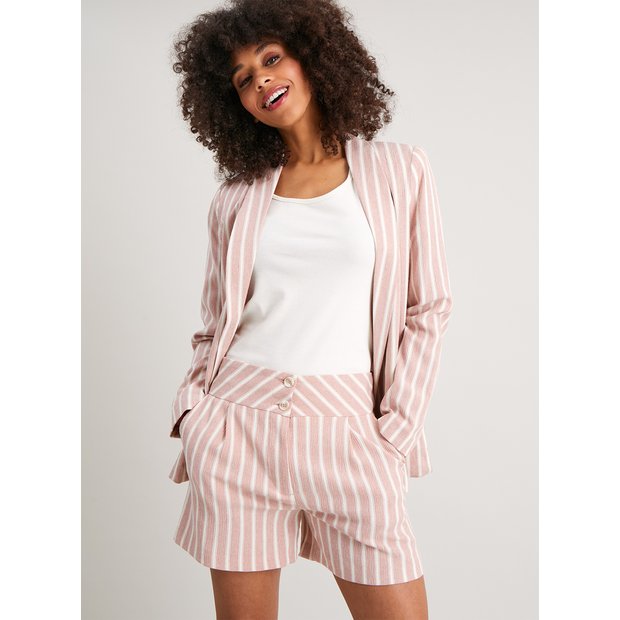 Striped shorts and hot sale blazer set