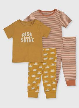 Yellow & Rust Sunshine Pyjamas 2 Pack