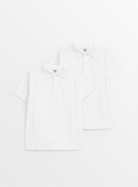 White Unisex Polo Shirts 2 Pack