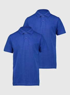 Bright Blue Unisex Polo Shirt 2 Pack