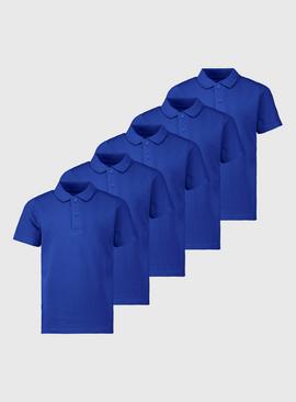 Blue Unisex Polo Shirt 5 Pack