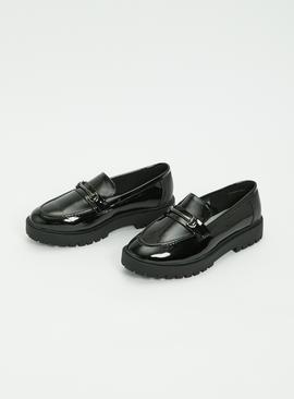 Black Patent Chunky Snaffle Loafer