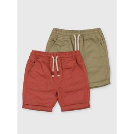 Red & Stone Twill Shorts 2 Pack